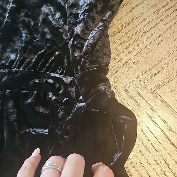 Crushed velvet one-shoulder jumpsuit XS-S - Picture 6 of 16